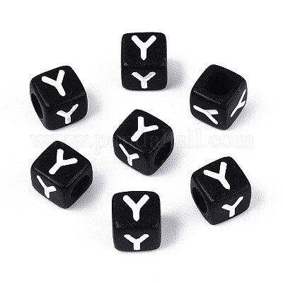 Начальные акриловые бусины с горизонтальной дырочкой OACR-ZX006-35Y-1