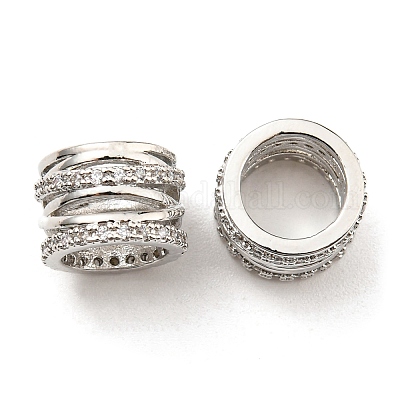 Стойки обшивки латунь микро проложить кубического циркония бусы KK-F856-09P-1