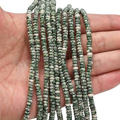 Натуральные зеленые пятна яшмовых нитей G-L635-A20-4x2mm-1