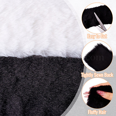 2 рулон 2-х цветных тканей из полиэстера и хлопка с добавлением кроличьей шерсти DIY-TA0012-64-1