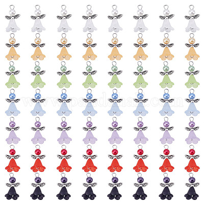 56 шт. 8-х цветные подвески из искусственного жемчуга PALLOY-HY00088-1