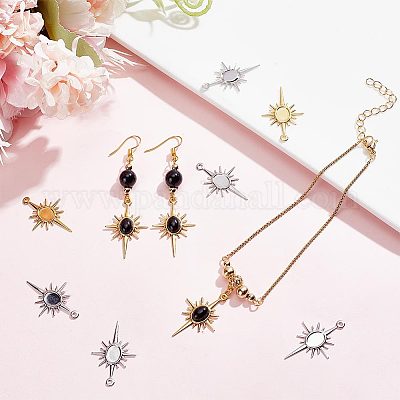 40 шт. 2-цветная латунная подвеска с покрытием в виде кабошона KK-BC0011-24-1