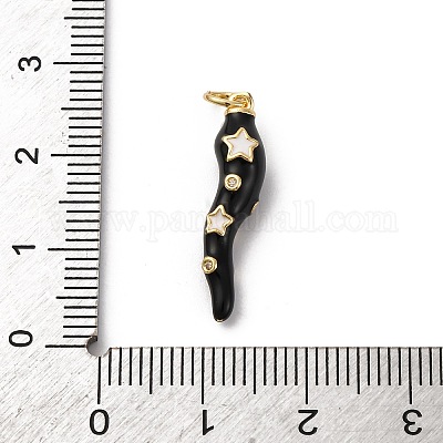 Латунные подвески с микропаве из кубического циркония и эмали KK-Q098-35G-C-1