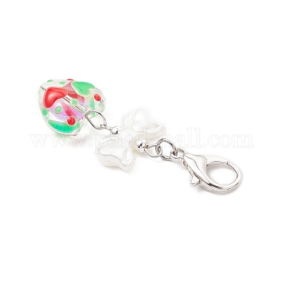 Подвеска в форме сердца из эмалевого стекла HJEW-JM03654-02-1