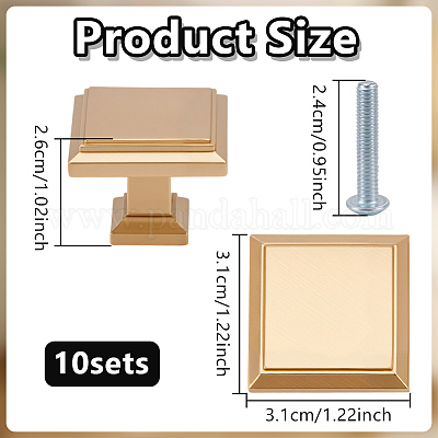 10 шт. квадратные ручки для ящиков из сплава FIND-GO0004-04-1