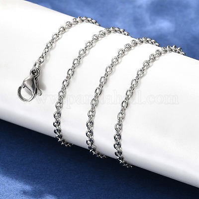 Устойчивое к потускнению классическое простое ожерелье из нержавеющей стали 304 для мужчин и женщин с цепочкой STAS-P045-01P-1