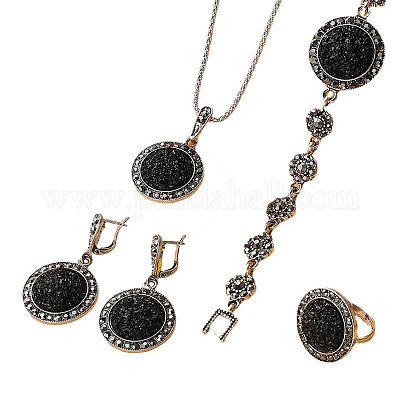 Плоские круглые ожерелья с подвесками из сплава FS-WGCB1A7-01-1