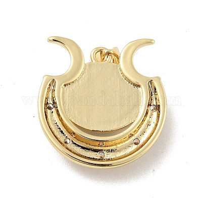 Сглаз с луной латунные подвески из прозрачного кубического циркония с микропаве KK-G419-10G-04-1