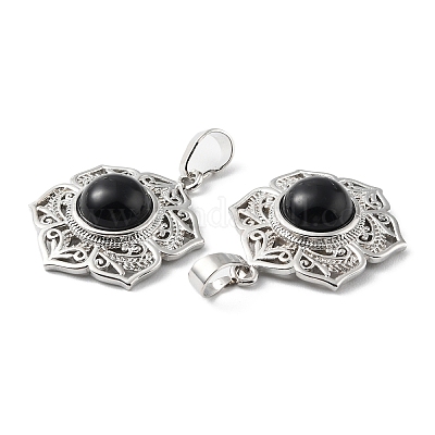 Природные подвески обсидиана G-P498-02P-02-1