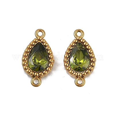 Ионное покрытие (ip) 304 нержавеющая сталь кубический цирконий каплевидные звенья соединительные подвески STAS-K256-23G-1