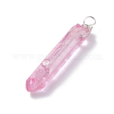 Гальванизированные натуральные кварцевые подвески PALLOY-JF01255-01-1