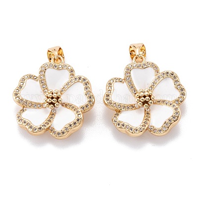 Настоящая 18k позолоченная латунная подвеска с микропаве ZIRC-M114-32G-C-1