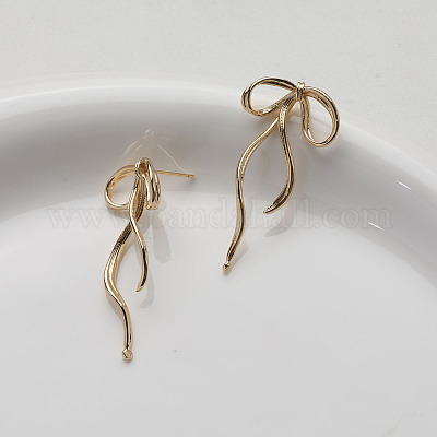 Латунные серьги-гвоздики&nbsp;KK-U061-14A-G-1