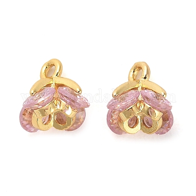 Латунные микро проложить кубического циркония подвески KK-D093-02G-02-1