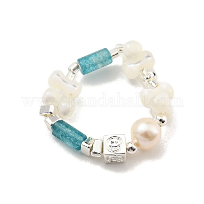 Кольцо на палец с натуральным драгоценным камнем RJEW-K265-08-1