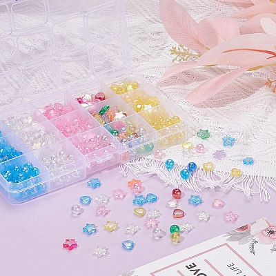 630шт 15 стильные экологически чистые прозрачные акриловые бусины TACR-YW0001-35-1