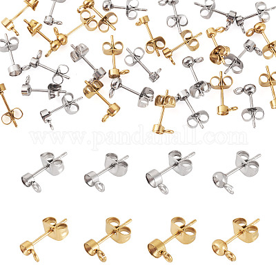 32 шт. 8 стиля фурнитуры для сережек-гвоздиков из нержавеющей стали 304 STAS-TA0002-96-1