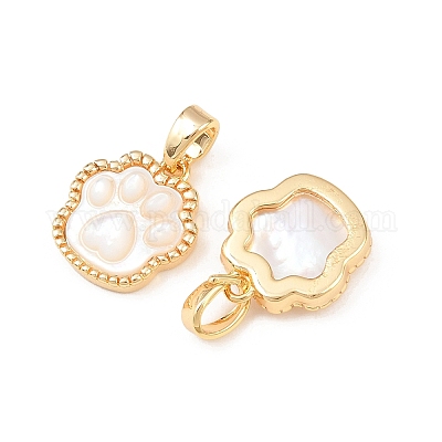 Натуральные белые ракушки с отпечатками лап KK-H524-17G-1