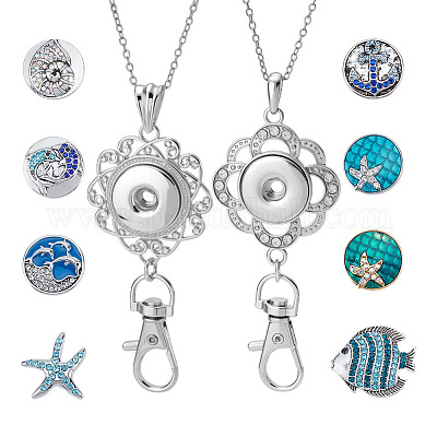 8 шт. 8 стиля кнопок из сплава со стразами FIND-NB0006-36-1