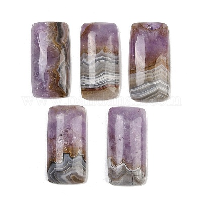 Подвески из натурального аметиста и кружевного агата G-A244-10A-1