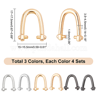 WADORN 8 Sets Metal Side Clip Bag Buckle, 4 Colors Purse Suspension Clasp  Detachable Bag Strap