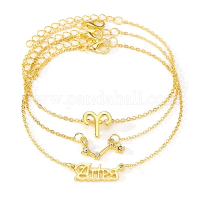 3 шт. браслеты из сплава со стразами AJEW-S083-01G-10-1