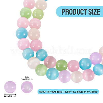 1 нить бусины кошачий глаз&nbsp;CE-TA0013-57B-1