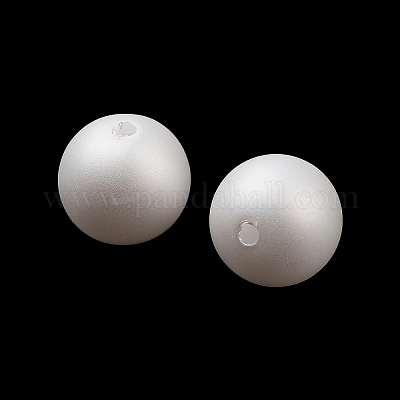 Матовые пластиковые бусины с имитацией жемчуга KY-F022-8mm-01-1
