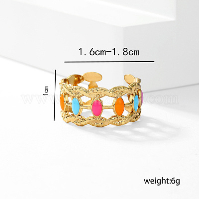 Кольцо-манжета с эмалированным покрытием Sweet Hollow неправильной формы из нержавеющей стали 201 DG2321-1