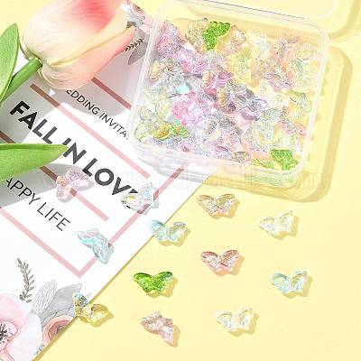 50шт. набор из 8-х прозрачных гальванических стеклянных бусин GLAA-FS0002-39-1