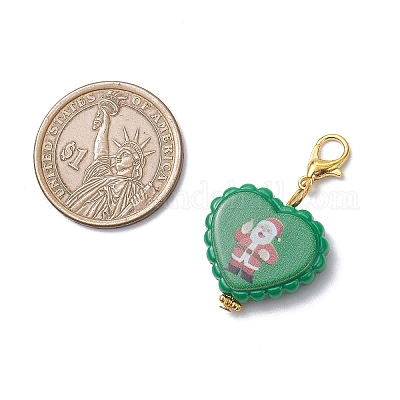 Подвесные украшения из непрозрачного акрила с рождественским принтом HJEW-JM04476-1