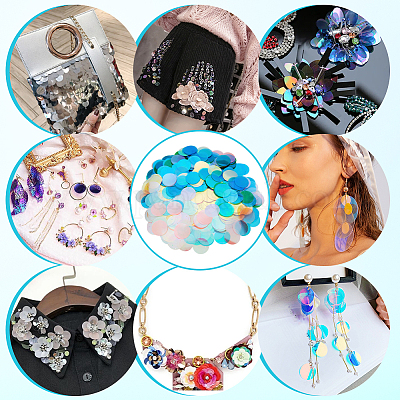 600 шт. 5-х цветные переливающиеся подвески из ПВХ с пайетками/блестками KY-OC0001-33B-1