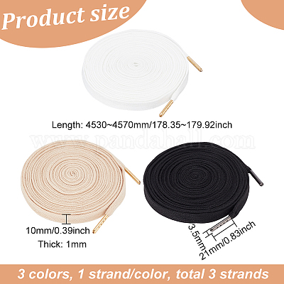 3 прядь 3 цвета плоские полиэстеровые сменные шнуры для затягивания DIY-BC0012-06-1