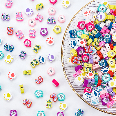  300 PCS Flower Clay Bead Charms Colored Polymer Clay Beads Cute  Star Heart Animals Butterfly Mixed Dessert Clay Beads Charms for DIY  Jewelry Bracelet Earring Necklace Craft Making Supplies