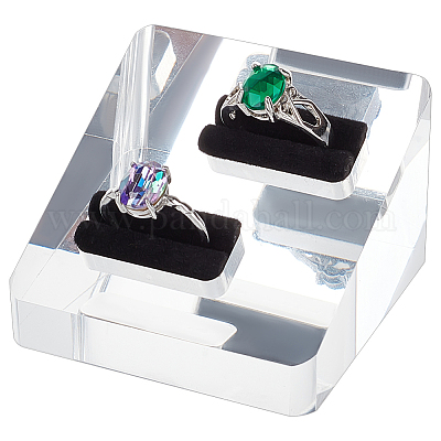 Дисплей с кольцами из акрила и ворса RDIS-WH0019-10-1