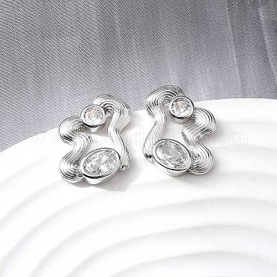 Серьги-гвоздики из циркония EJEW-V011-06P-1