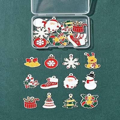 24 шт. 12 стиля подвески из эмалевого сплава с рождественской тематикой ENAM-FS0002-19P-1