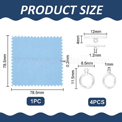 4 шт. 925 застежки-тоггл из стерлингового серебра STER-UN0001-48-1