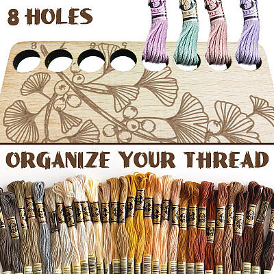 8-позиционные деревянные лотки для хранения ниток для вышивания TOOL-WH0056-014-1