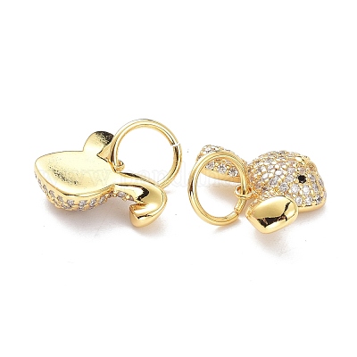 Латунные микропаве прозрачные подвески с фианитом ZIRC-L091-090G-1