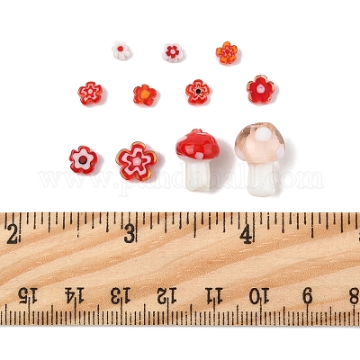 156 шт. 11 стиля стеклянных бусин миллефиори ручной работы LAMP-FS0001-29-1