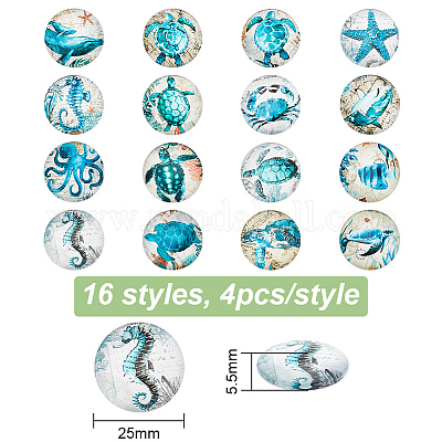 Кабошоны из стекла GLAA-NB0001-67C-1