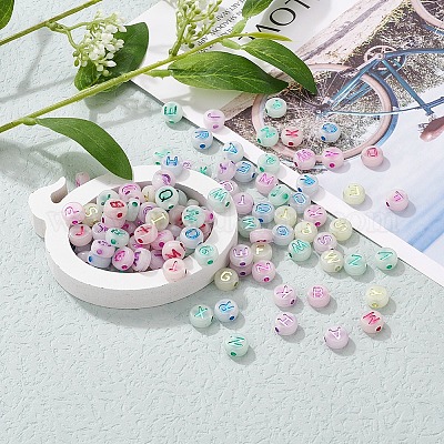 200 шт. Светящиеся акриловые бусины MACR-YW0001-39-1