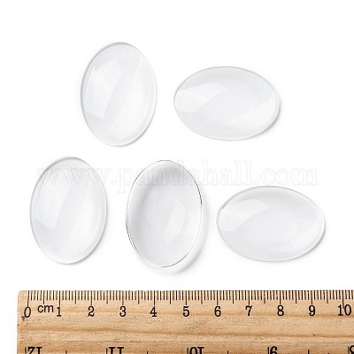 Transparent oval Glas Cabochons&nbsp;LS-GGLA-R022-35x25-1