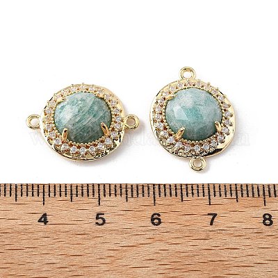 Подвески-коннекторы из натурального амазонита с граненой отделкой G-H323-03G-12-1