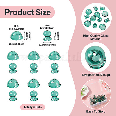 6 комплект прозрачных стеклянных колпачков GLAA-BY0001-07C-1