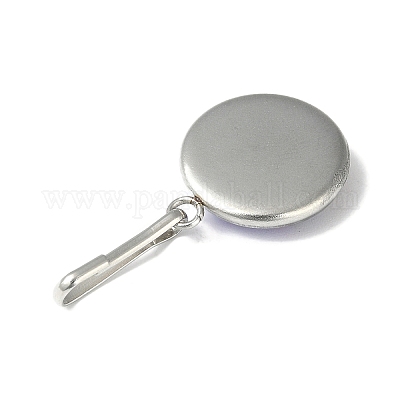 Плоский круглый брелок из смолы с рыбьей чешуей русалки HJEW-JM01279-01-1