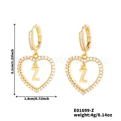 Латунные серьги-кольца в форме сердца BR9605-9-1