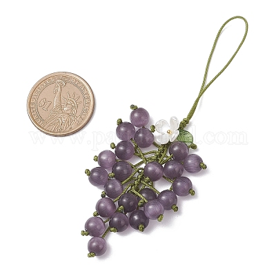 Подвеска в виде винограда с кошачьим глазом HJEW-TA00414-04-1