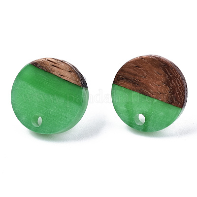 Серьги-гвоздики из смолы и ореха MAK-N032-007A-H03-1